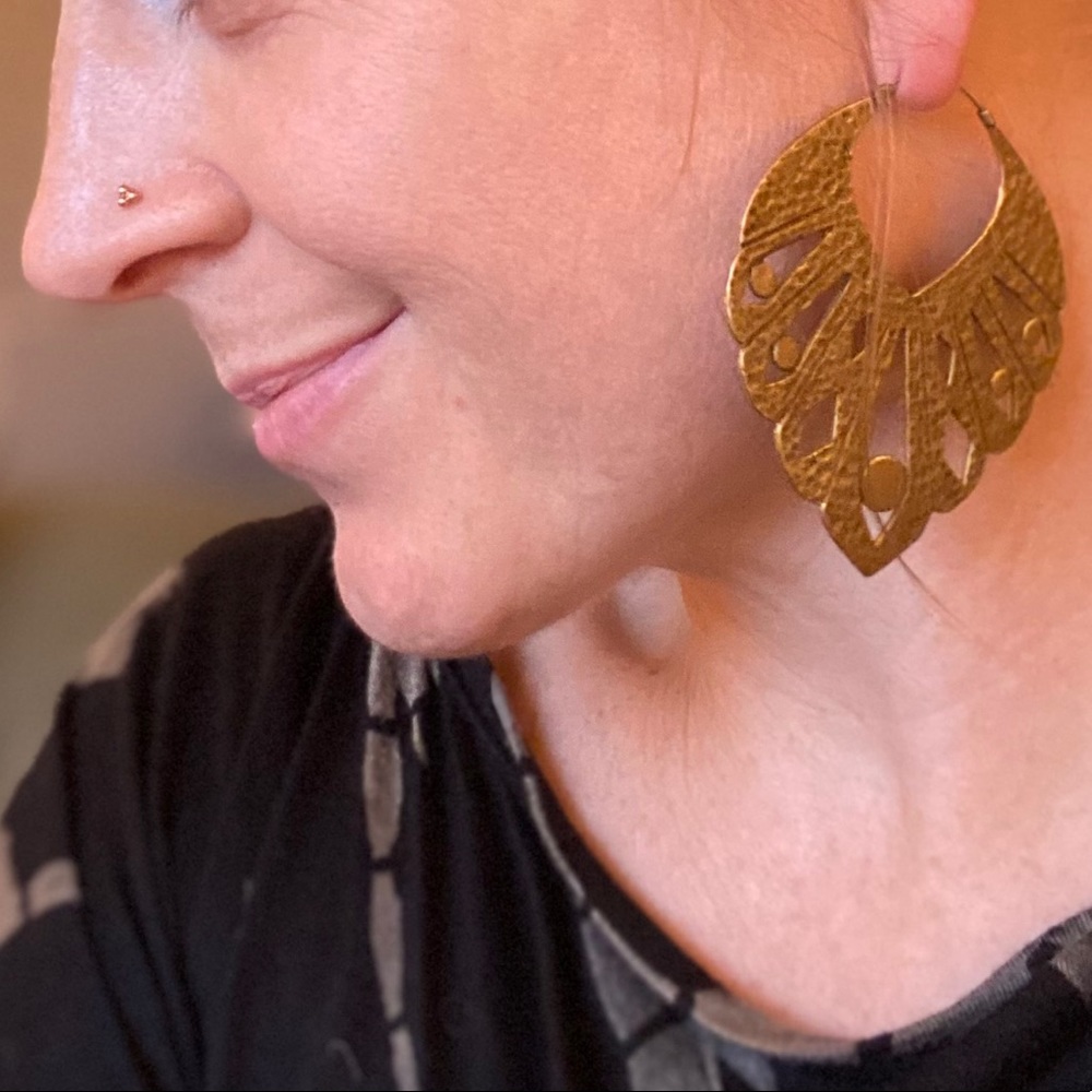 Beautiful Brass Bali Earrings